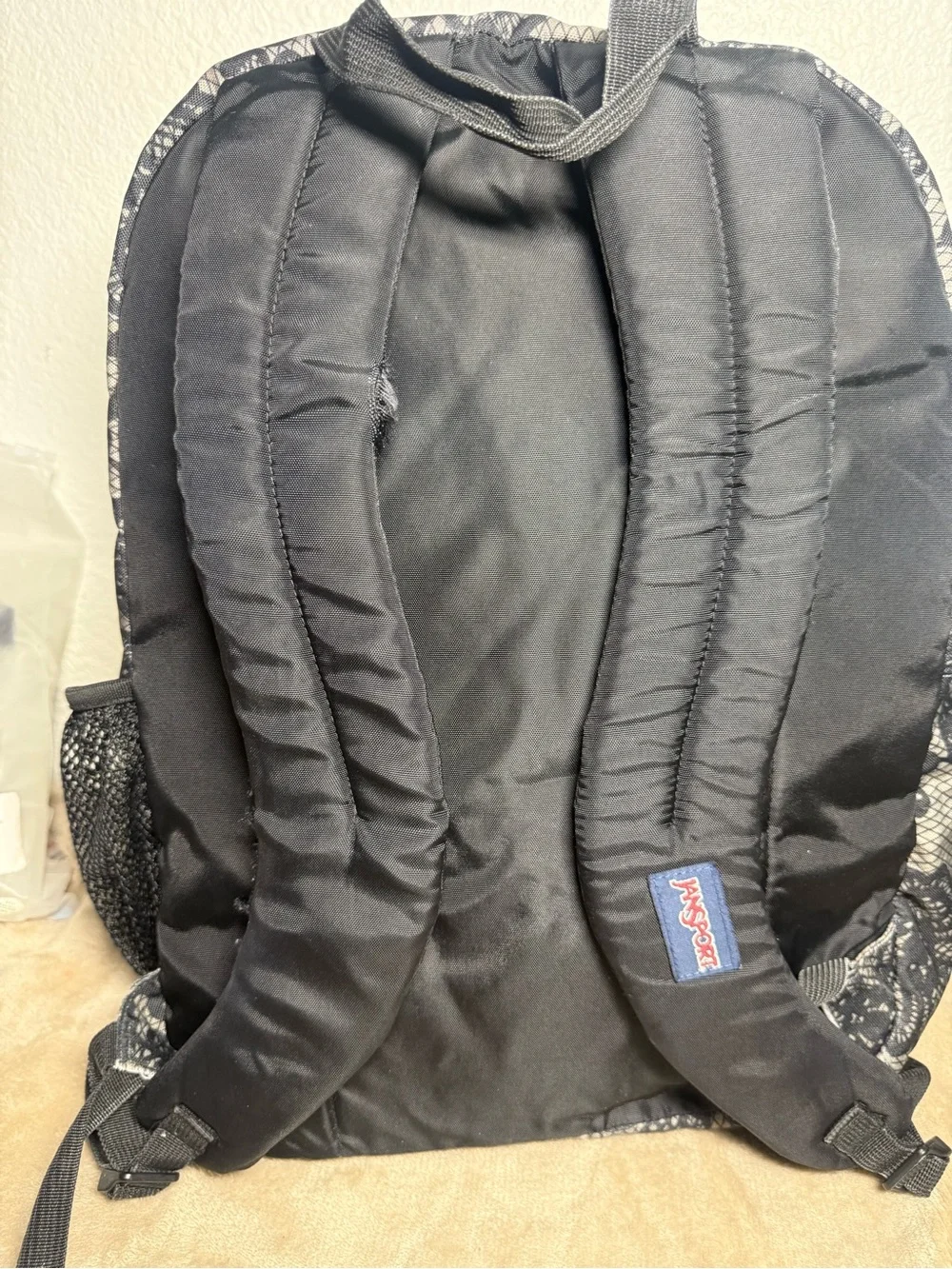 Jansport Black & Gray Lace-Pattern Backpack